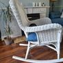 White Wicker Rocking Chair Image 2