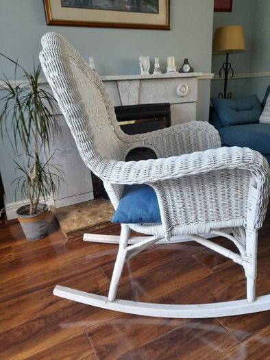 White Wicker Rocking Chair
