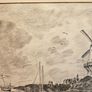 Hand Drawn Charcoal Copy of Jacob van Ruisdael  - Mill at Wijk  -  Framed ,  Glazed Image 6