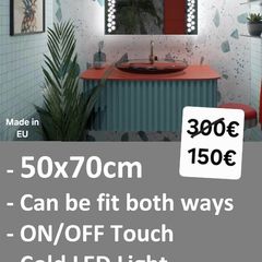 LED Bathroom Mirror 50x70cm Touch Switch