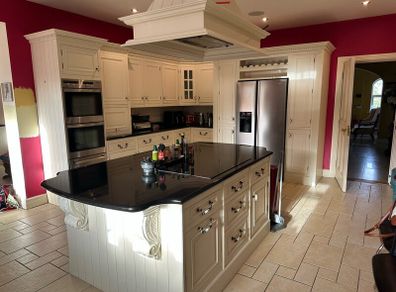 Kitchen with Solid Marble Counter Tops