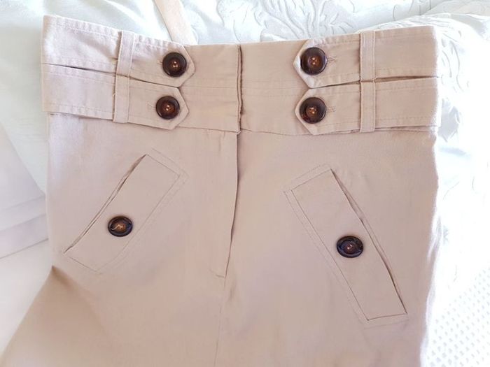 Cream High Waist Skirt - Size 6