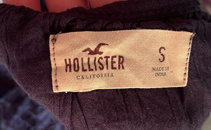 Hollister Women's Blue Lace Overlay Strappy Cold Shoulder Crop Top Size S
