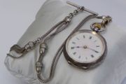Vintage Silver Pocket Watch with Albert