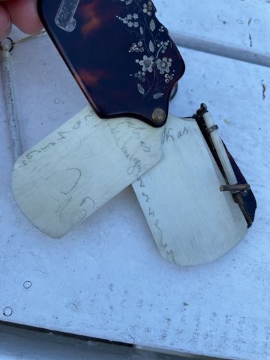 chinese antique Carnet de bal (dance card) TORTOISE SHELL & IVORY