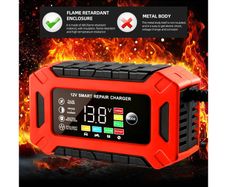 12V Smart Automatic Car Battery Charger Jump Starter Pulse Repair LCD Display - FREE DELIVERY