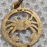 Vintage Zodiac sign Cancer pendant gold Image 2