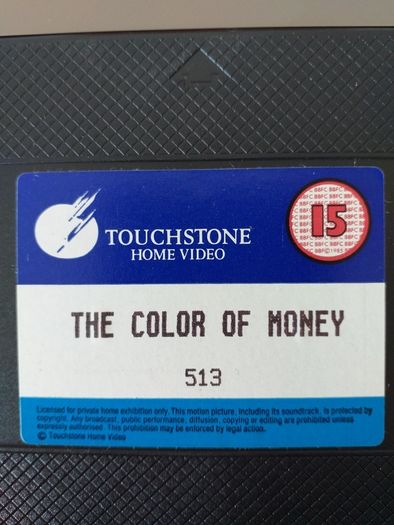 The Colour Of Money BIG BOX VERSION Video Cassette Tape Vhs Pal On A Super High Quality Cassette Tape In Cherry, Mint Condition Next To New