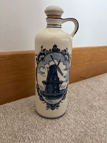 Vintage Delft Blue Ceramic Bottle