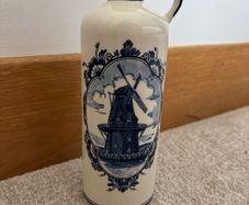 Vintage Delft Blue Ceramic Bottle
