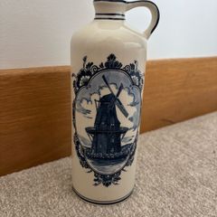 Vintage Delft Blue Ceramic Bottle