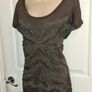 Monsoon Khaki Loose Fitting Emblished Top Size 12 Image 2