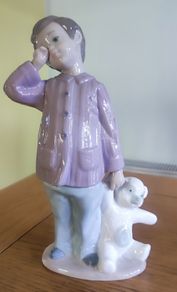 Lladro Figure BOY Holding HIS Teddy Nao No: 1139 Bedtime Excellent Condition