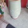 Vintage Stoneware Denby Ferndale Vase in very good condition, green with white swirling, height 25cm, diameter at top 12 cm, but no chips or cracks, Denby Ferndale was first produced in the 1930's. Image 10