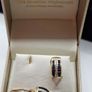 9 ct yellow gold blue sapphire and diamonds earrings Image 7