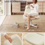 Modern Office Chair  Wide Seat, Cross Base, and Adjustable Height in Grey, Whit Image 10