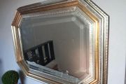 Large and heavy octagonal bevelled mirror