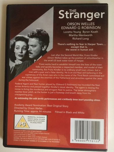 The Stranger [1946] Orson Welles & Edward G Roinson [Movie DVD]
