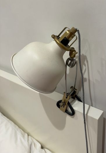 White vintage bedside lamp with plug x 2
