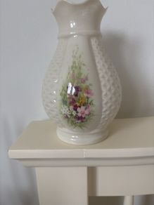 Irish Parian Donegal China Irish Flora Vase 18cm