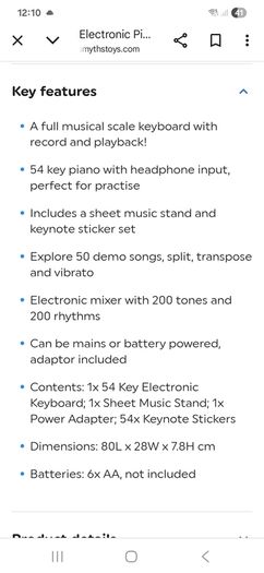 Electric Keyboard 54 key
