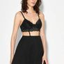 New Contrast Lace Cut Out Waist Cami Dress Image 3