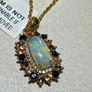 Sterling silver 925 chain with pendant, opal, sapphires and Zircons. Image 7