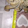 Solid Brass Gothic or Renaissance Revival Fire Dog, architectural finial at the top spearhead or spire Image 5