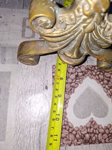 Solid Brass Gothic or Renaissance Revival Fire Dog, architectural finial at the top spearhead or spire