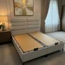 Ottoman double beds on sale beige and grey color Image 2