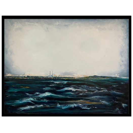 Dublin Bay and Howth Head, XL original painting by artist Helen Mathews