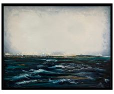 Dublin Bay and Howth Head, XL original painting by artist Helen Mathews