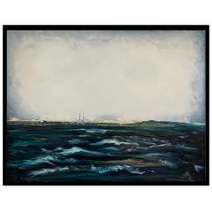 Dublin Bay and Howth Head, XL original painting by artist Helen Mathews