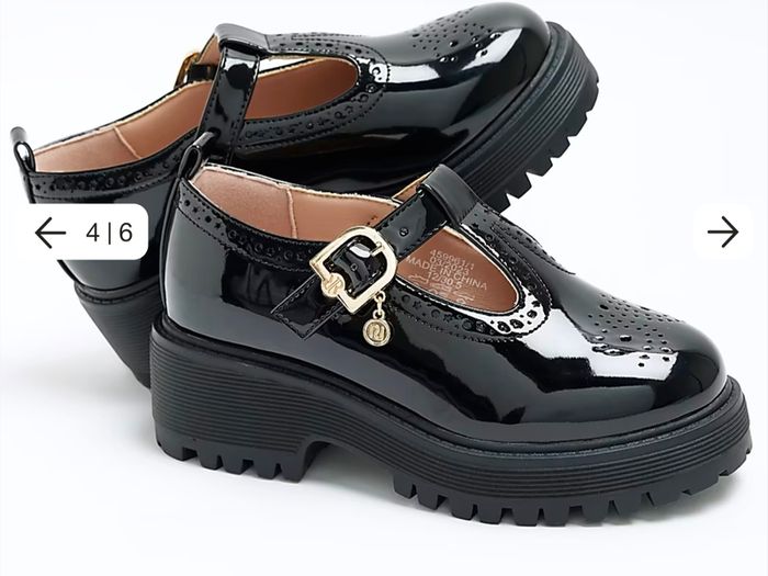 River Island Girls black mary jane heeled shoes UK5