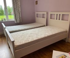 Two IKEA Hemnes single beds