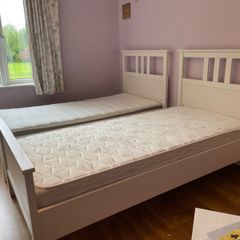 Two IKEA Hemnes single beds