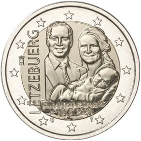 Luxembourg 2 Euro Commemorative Coin 2020 - The Birth of  Prince Charles. Relief Version. Uncirculated.