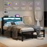 Double Bed Frame with Storage and LED Lights Image 3