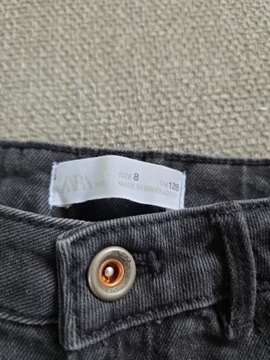 Zara girls black denim skirt age 8