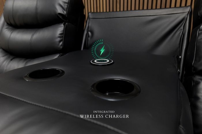 Roma Leather Wireless Charging Recliner Sofa Set