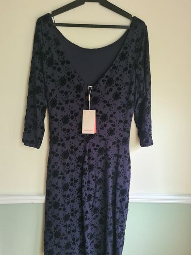 Monsoon half sleeve dress midi navy floral Size UK 14 EU 42  Brand new BNWT RRP 90euro