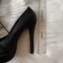 Brand New Black Satin Knot Peeptoe Heels Image 6
