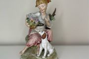 K.K. Crown China Japan Figurine - Girl with Dog