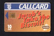1993 Ireland 10 unit Jacob's biscuits and Club chocolate bar (Gemplus GEM1) Call Card Used. Telecom Eireann Card Number 1049