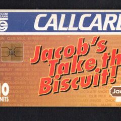 1993 Ireland 10 unit Jacob's biscuits and Club chocolate bar (Gemplus GEM1) Call Card Used. Telecom Eireann Card Number 1049