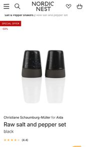 Scandinavian Raw salt and pepper stone set black BNIB