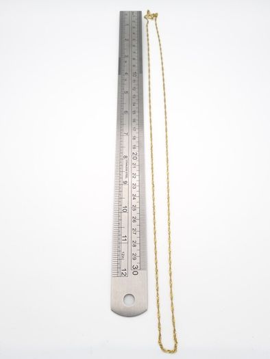 925 Vintage Gold Plated Sterling Silver Italian Signed Flat Curb Diamond Cut Long Chain