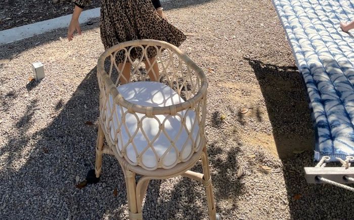 Handmade rattan doll toy crib