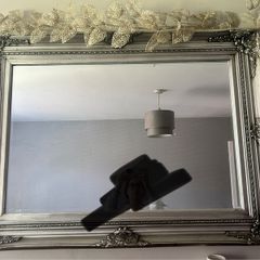 silver framed mirror