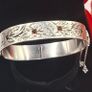 Vintage sterling silver garnet daisy Bangle Image 8